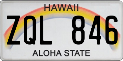 HI license plate ZQL846