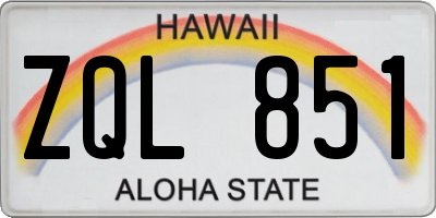 HI license plate ZQL851