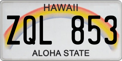HI license plate ZQL853