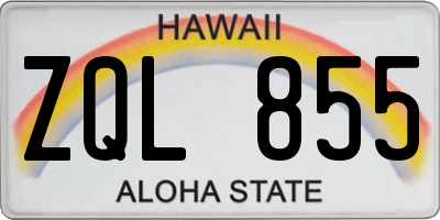 HI license plate ZQL855