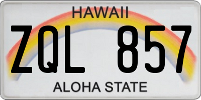 HI license plate ZQL857