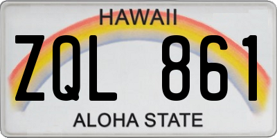 HI license plate ZQL861