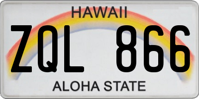 HI license plate ZQL866