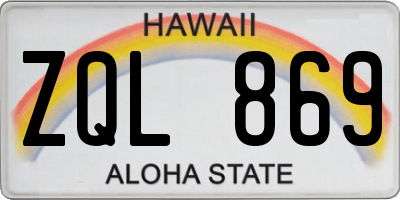 HI license plate ZQL869