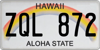 HI license plate ZQL872