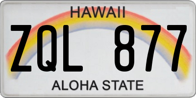 HI license plate ZQL877