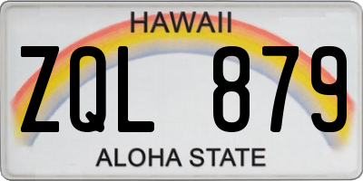 HI license plate ZQL879