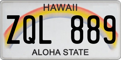 HI license plate ZQL889