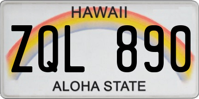 HI license plate ZQL890