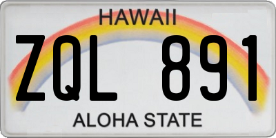 HI license plate ZQL891