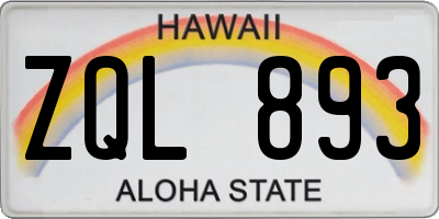 HI license plate ZQL893