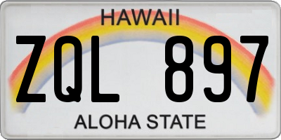 HI license plate ZQL897