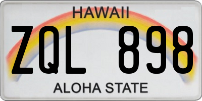 HI license plate ZQL898