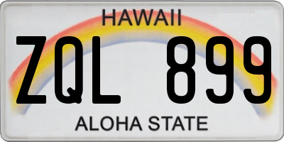 HI license plate ZQL899