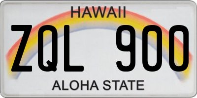 HI license plate ZQL900