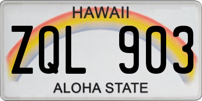 HI license plate ZQL903