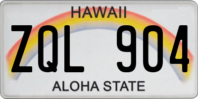 HI license plate ZQL904