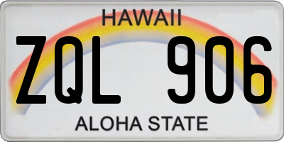 HI license plate ZQL906