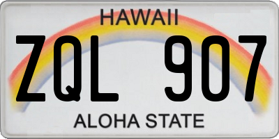 HI license plate ZQL907