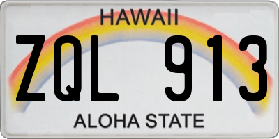 HI license plate ZQL913