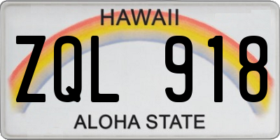 HI license plate ZQL918