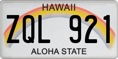 HI license plate ZQL921
