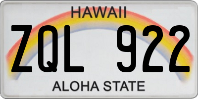 HI license plate ZQL922