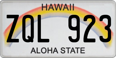 HI license plate ZQL923