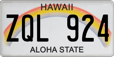 HI license plate ZQL924
