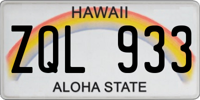 HI license plate ZQL933