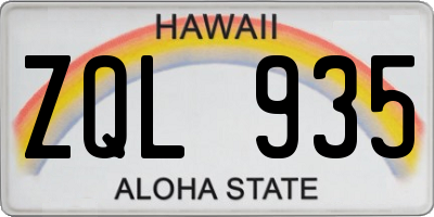 HI license plate ZQL935