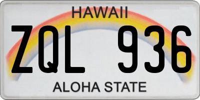 HI license plate ZQL936