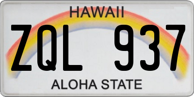HI license plate ZQL937