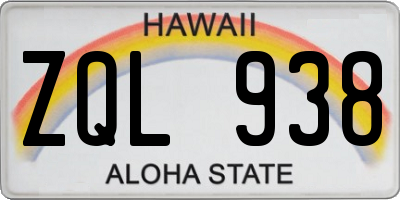 HI license plate ZQL938