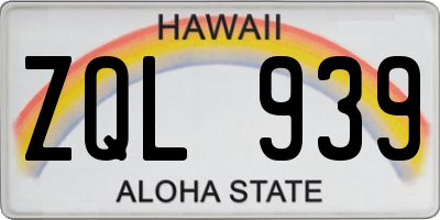 HI license plate ZQL939