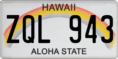 HI license plate ZQL943