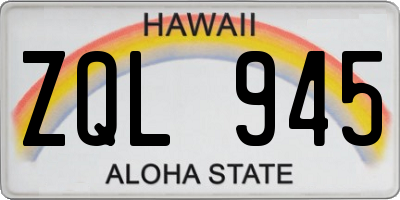 HI license plate ZQL945