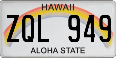 HI license plate ZQL949