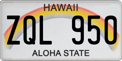HI license plate ZQL950
