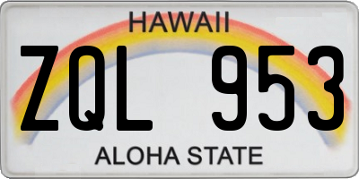 HI license plate ZQL953