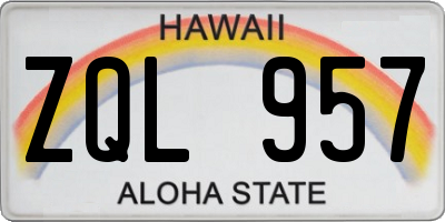 HI license plate ZQL957