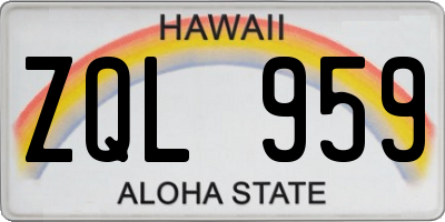 HI license plate ZQL959