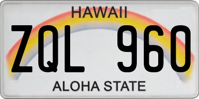 HI license plate ZQL960