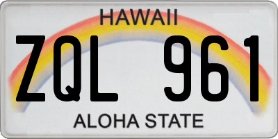 HI license plate ZQL961
