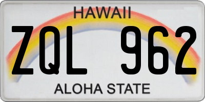 HI license plate ZQL962