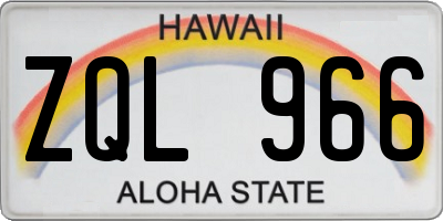 HI license plate ZQL966