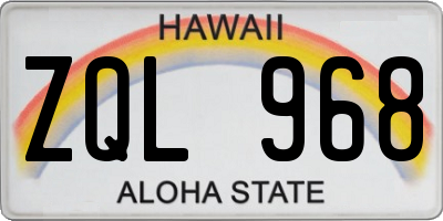 HI license plate ZQL968
