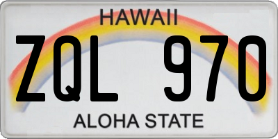 HI license plate ZQL970