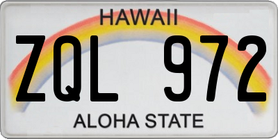 HI license plate ZQL972