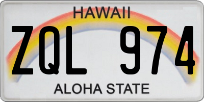 HI license plate ZQL974